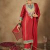 Crimson Elegance with Regal Embroidery by Leeza
