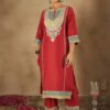 Crimson Elegance with Regal Embroidery by Leeza
