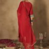 Crimson Elegance with Regal Embroidery by Leeza