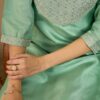 Leeza Sea Green Silk Blend Embroidered Kurta Trouser with Dupatta Set